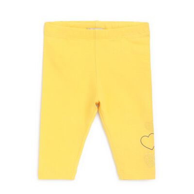 Girls Medium Yellow Solid Legging
